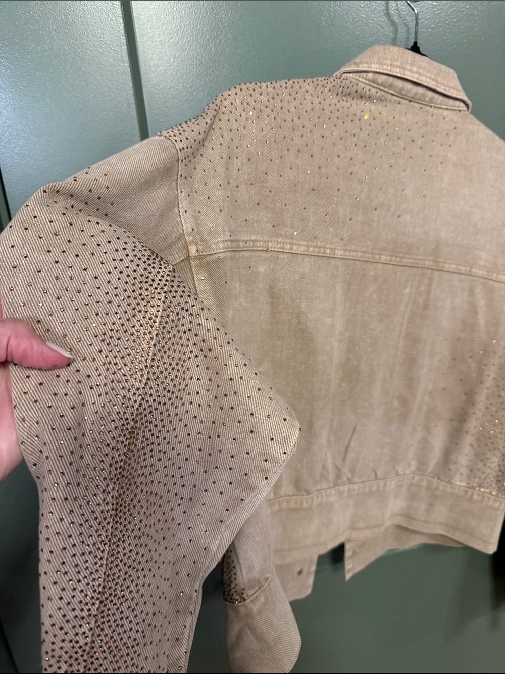 BiBi Taupe Studded Denim Jacket - Picture 7 of 7
